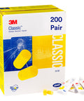 3M Ear Plugs 200 Pairs/Box E-A-R Classic 310-1001 Uncorded Disposable Foam Nrr 29 For Drilling Grinding Machining Sawing Sanding Welding 1 Pair/Pillow Pack