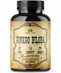 HERBALICIOUS Ginkgo Biloba Capsules - Daily Natural Nootropic Supplement To Support Mental Clarity, Focus, Memory Boost, Stress Relief, Heart And Brain Health&Energy Booster For Men And Women 100Pcs