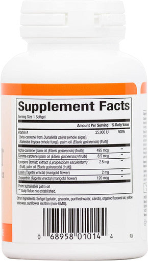 Natural Factors BetaCareAll 25000 IU Antioxidant Support for Healthy Skin Vision and Immune Function 90 softgels 90 servings