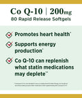 Nature's Bounty Coq10 Dietary Supplement Supports Heart Health 200Mg 80 Softgels