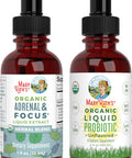 Maryruth Organics Probiotic Supplement for Women Men Kids & Adrenal Health & Focus Supplement 2-Pack Bundle Digestive & Gut Health Cortisol Health Stress Relief Focus Nootropic Brain Supplement