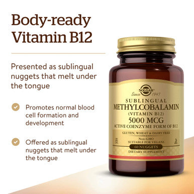 Solgar Methylcobalamin Vitamin B12 5000 Mcg Nuggets - Supports Energy Active B12 Form Non-Gmo & Chelated Zinc 250 Tablets - Zinc For Healthy Skin - Supports Cell Growth & Dna Formation