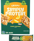 Simply Protein - Crispy Bars Variety Pack, Peanut Butter + Dark Chocolate Almond - Plant Based Protein Bars - 13g Protein, 2g Sugar, 7g Fiber - Vegan, Gluten Free, Non GMO - 16 Bars, 2 Boxes