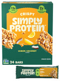 Simply Protein - Crispy Bars Variety Pack, Peanut Butter + Dark Chocolate Almond - Plant Based Protein Bars - 13g Protein, 2g Sugar, 7g Fiber - Vegan, Gluten Free, Non GMO - 16 Bars, 2 Boxes