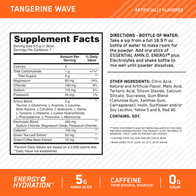 Optimum Nutrition Essential Amino Energy Plus Tangerine Wave 7 Count