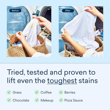 Blueland Laundry Detergent Tablets 120 Count Plastic- Alternative to Pods Sheets or Liquid - Natural Sustainable Eco-Friendly Laundry Detergent in Compostable Pouch