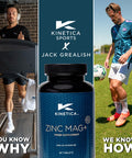 Kinetica Sports Zinc Mag+ | 420mg Magnesium 16.5mg Zinc 193ÃƒÅ½Ã‚Â¼g Selenium & 4.8mg Vitamin B6/Serve 30 Servings/90 Capsule Pack | 3 Capsules/Day| Scientifically Formulated Blend| Promotes Healthy Sleep
