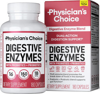 Physician'S Choice - Optimal Gut Health Bundle: 60 Billion Probiotic 60ct + Digestive Enzyme 180ct for Digestive Comfort and Immune Support - Value Bundle