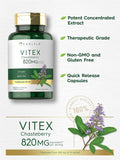 Carlyle Vitex Chasteberry Supplement | 820mg | 150 Capsules | Vitex Agnus-Castus Fruit for Women | Non-GMO Gluten