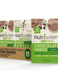 Nutrisystem Chocolate Fudge and Sweet Vanilla Turbo Protein and Probiotic Shake Mix, Meal Replacement Shake, 15g of Protein, 21 Vitamins and Minerals, 25 Servings