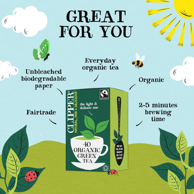 Clipper Fairtrade Organic Pure Green Tea 160g 80 Bags