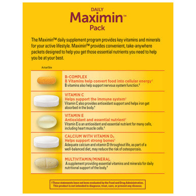 Nature Made Daily Maximin Vitamin Pack Dietary Supplement For Nutritional Support 30 Packets 30 Day Supply