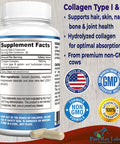 YUMMYVITE Collagen Types I & Iii - Collagen Pills, Supports Healthy Hair, Skin, Nails, Joints - Hydrolyzed Collagen Supplement, 60 Capsules