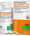 Bronson Vitamin D3 5,000 Iu (1 Year Supply) For Immune Support, Healthy Muscle Function & Bone Health, High Potency Organic Non-Gmo Vitamin D Supplement, 360 Tablets