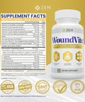 Zen Nutrients WoundVite Pre & Post Surgery Support Scar & Wound Care Scar Treatment Plastic & General Surgery Heal Faster & Aids in Recovery Time w/ Bromelain Turmeric & Arnica - 60 Vegan Caps