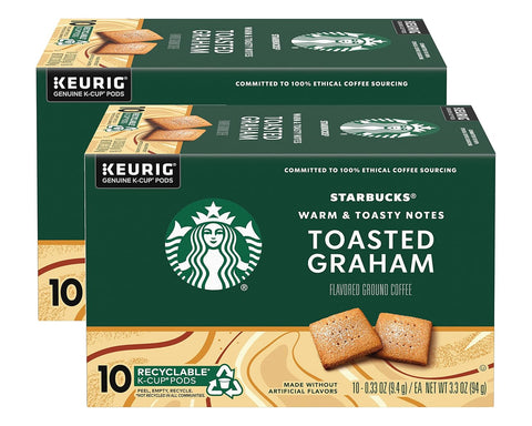 Starbucks K-Cup Coffee Pods, Caramel Naturally Flavored Coffee For Keurig Brewers, 100% Arabica, 1 Box (22 Pods)