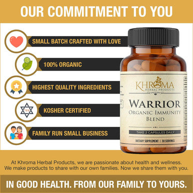 Khroma Herbal Products Warrior - Organic Immune System Support - Made with Nature's 8 Most Potent Immunity Defense Herbs