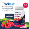 TRUEplus Glucose Tablets Raspberry 50 Tabs By Sunmark