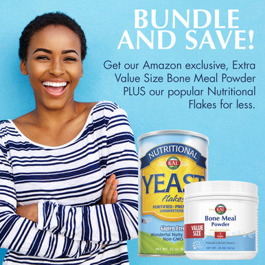 KAL Bone Meal Powder & Nutritional Yeast Bundle | Two Favorite Nutrition-Enhancing Products in One | 20 oz & 22 oz
