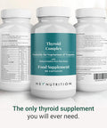 Hey Nutrition Thyroid Complex Supplement - Copper Iron Zinc Selenium Vitamin B Blend - Advanced Thyroid Function - 60 Capsules/30 Servings - Non-GMO Vegan