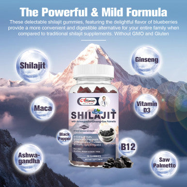 Alliwise Shilajit Gummies For Men & Women 600Mg Shilajit Pure Himalayan Original Multi-Supplement Shilajit Ashwagandha & High In Trace Minerals & Fulvic Acid For Energy Strength & Immunity