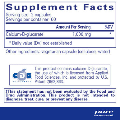 Pure Encapsulations CalciumdGlucarate 500 mg 120 vcaps