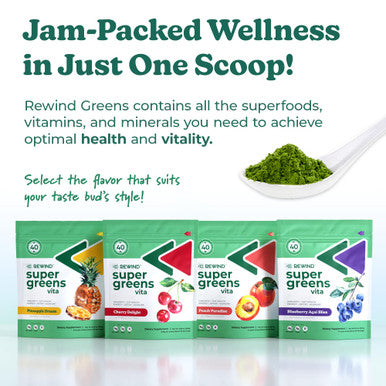 Rewind Best Tasting Super Greens Powder with 40+ Superfoods ÃƒÂ¢Ã¢â€šÂ¬Ã¢â‚¬Å“ Delicious Daily Green Powder with Vitamin B12 Zinc Vitamin C Magnesium & Calcium ÃƒÂ¢Ã¢â€šÂ¬Ã¢â‚¬Å“ Green Juice Superfood Mix - Pineapple Flavor