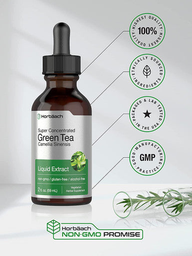 Green Tea Extract | 2 fl oz | Super Concentrated Liquid Supplement | Alcohol Free, Vegetarian, Non-GMO, Gluten Free | by Horbaach
