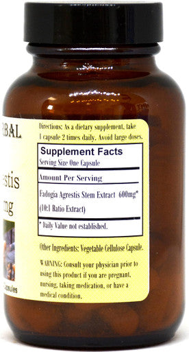Fadogia Agrestis Extract - 60 600mg VegiCaps - Stearate Free, Glass Bottle!