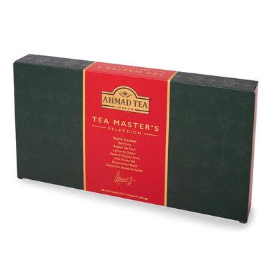 Ahmad Tea Black Green & Herbal Teas Tea Master's Selection Red & Green Box Variety of 8 Teas Teabags 48 ct - Caffeinated Decaffeinated and Sugar-