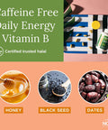 Noor Vitamins Energy+ Multivitamin Halal Vitamin For Energy Production & Immunity, 26 Vitamins & Minerals, Black Seed, Dates, Honey, For Men & Women. Gelatin Free, 2 Month Supply