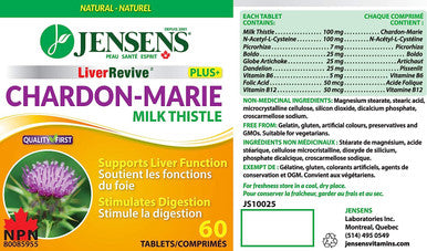 LiverRevive - Milk Thistle Digestion and Liver Care - Jensens (60 tabs)