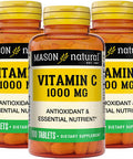 Mason Natural Vitamin C 1,000 mg - Supports Healthy Immune System, Antioxidant and Essential Nutrient, 100 Tablets (Pack of 3)