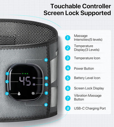 Alljoy 67" Cordless Heating Pad For Back Pain Relief Fsa Hsa Eligible, Birthday Gifts For Women Men Mom Dad, Portable Lower Back Massager With 3 Heat 5 Vibration, Lock Screen Supported