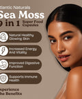Atlantic Naturals Sea Moss Capsules Irish Sea Moss with Black Seed Oil Ashwagandha Moringa Ginseng and Ginger for Energy Vitality and Wellness Nutritional Supplement Made in USA 60 Capsules
