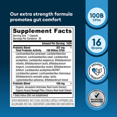 Physician'S Choice 100 Billion Advanced Probiotic - 16 Strains + Organic Prebiotics - Digestive & Gut Health - Supports Occasiona