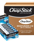 Chapstick Bulk SPF Lip Balm 144-Count Original 2-in-1 Lipcare with SPF 15 Sun Protection Ultra Hydrating with Aloe Vera and Vitamin E 0.15 Ea