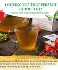 Acorus Summer Taste Tea Set | Perfect for Making Iced Tea | Natural Assorted Tea Hamper Box Set | Large Selection Box 60 Tea Bags | Tea Sets | 6 Fruit and Berry Tea Flavour Sampler