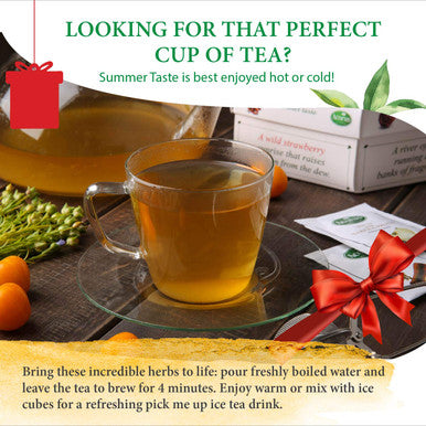 Acorus Summer Taste Tea Set | Perfect for Making Iced Tea | Natural Assorted Tea Hamper Box Set | Large Selection Box 60 Tea Bags | Tea Sets | 6 Fruit and Berry Tea Flavour Sampler