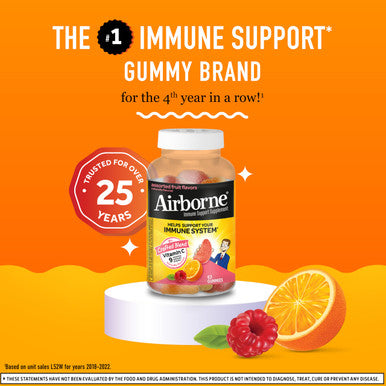 Airborne Vitamin C 750mg (per Serving) Assorted Fruit Flavored 63 Gummies