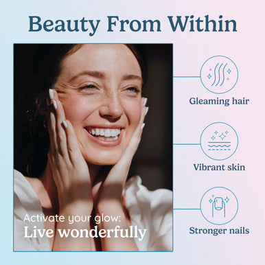 Wondercow Hair Skin And Nails Vitamins W/Bovine Colostrum Collagen Hyaluronic Acid 30 Servings