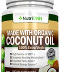 ORGANIC COCONUT OIL Capsules - 180 Softgels - 4000 MG Daily - Cold-Pressed Extra Virgin Coconut Oil - Certified USDA Organic - Great For Hair, Skin And Acne