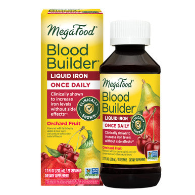 MegaFood Blood Builder Liquid Iron - Iron Supplement - Clinically Shown To Increase Iron Levels Without Constipation - Liquid Iron Supplement For Women Men & Kids - Vegan- 7.7 Fl Oz (23 Servings)