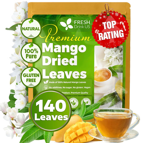 FreshDrinkUS, Premium 75 Mulberry Leaf Tea Bags, 100% Natural & Pure from Mulberry Leaves. Loose Leaf Herbal Tea. Made with Natural Material Tea Bags. No Sugar, No Caffeine, No Gluten, Vegan.