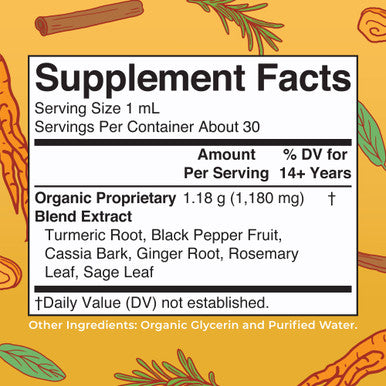 Maryruth's Organics Usda Turmeric Gold Liquid Drops 1Oz