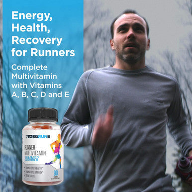 Runner Multivitamin Gummies - Daily Vitamin For Running With Vitamins A, C, D, E, And B Complex 50% Less Sugar Antioxidants, Recovery, Endurance, And Energy Gummy Certified Running Sup