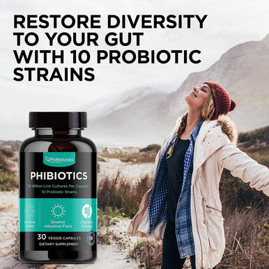 High Potency Probiotics 10 Strains 30 Billion CFUs [30 Time-Release Capsules] Digestive Health Supplement for Men & Women Shelf-Stable Lactobacillus Acidophilus Bifidobacterium Immune Support