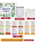 Snack Mall Tea Sets for Tea Lovers - Includes 12 Uniquely Flavored Teas All Natural Honey Straws and Beautiful Double Insulated Tumbler Cup