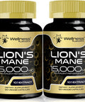 Lions Mane Supplement Capsules - 120 Count - Mushroom Supplement, Brain Supplements For Memory And Focus, Lion'S Mane Mushroom Capsules - Cognitive And Immune Support, Focus Supplement - Pack Of 2