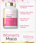 Carlyle Maca Root Capsules for Women 3200mg | 150 Count | Non-GMO Gluten Supplement | for Her
